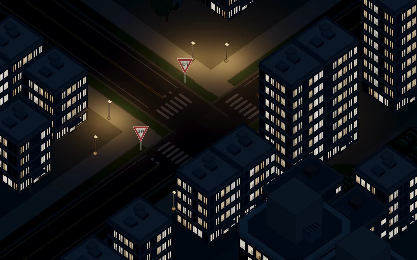 高速线的实际夜间城市路口